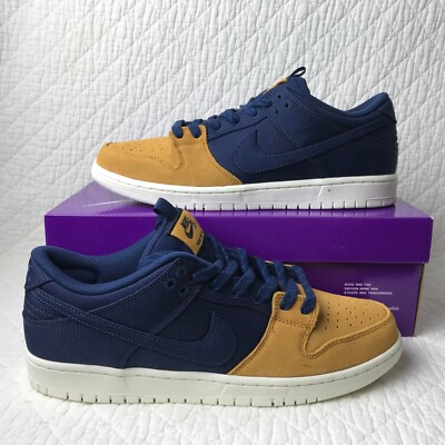 Nike SB Dunk Low Pro PRM Shoes Men s SZ 11 Midnight Navy Ochre DX6775-400