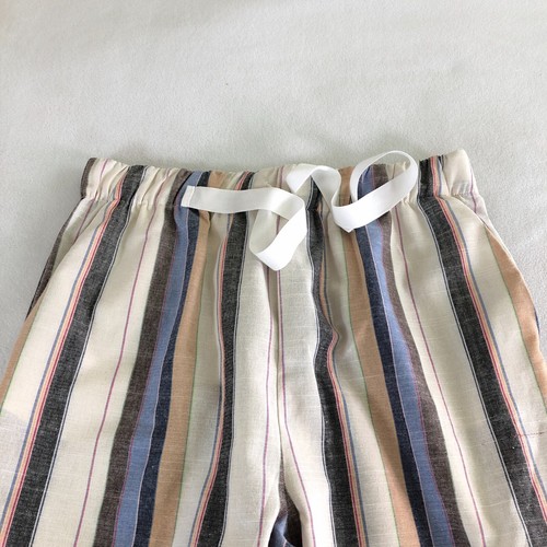 Zaket & Plover Womens Linen Blend Pants Size L Striped High Rise Tie-Waist NWOT - Picture 2 of 12