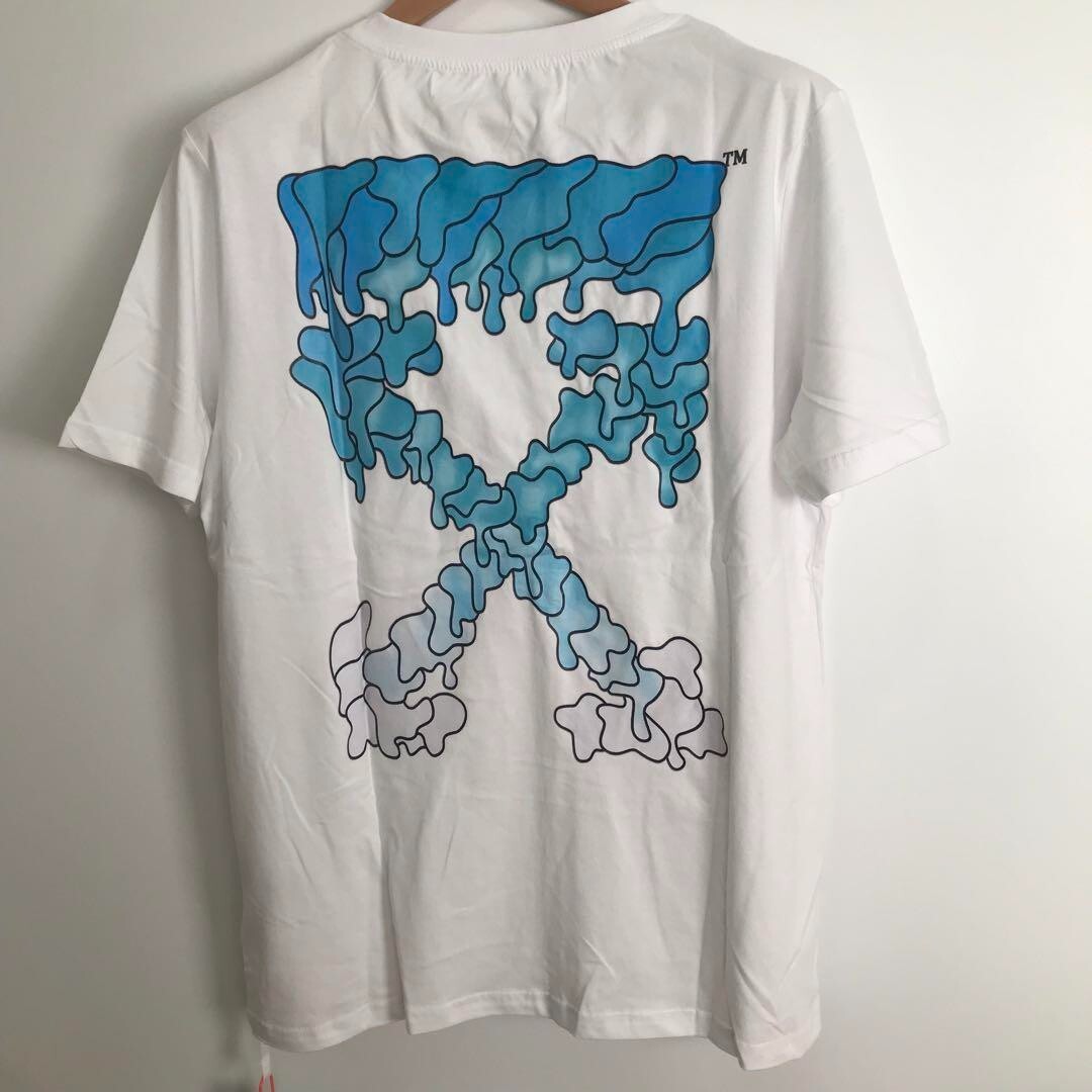 Off-White Short sleeve Logo Printed T-shirt color White Mens Size