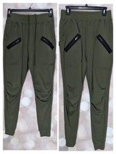 Urban Groove Olive Green Harem Zipper Dance Costumes Sweatpants Size L  S