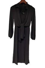 IMAN Global Chic Runway Jersey Dress & Tie Front Topper Set Black