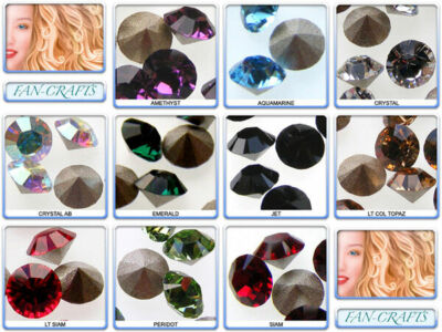 100x Swarovski Xilion Chaton 1028 Spitzrücken PP24 & PP32 *viele Farben*