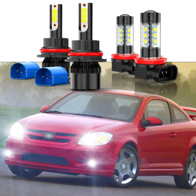 For Chevy cobalt 2005 2006-2010 LED Headlight High + Low Beam + Fog Light Bulbs