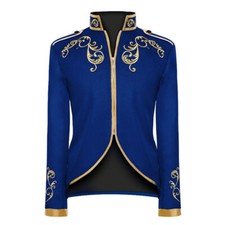 Hommes Baroque Brodé Costume Blazer Médiéval Veste Showman Déguisement