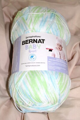 Bernat Baby Sport Yarn, 1004yd 9.8oz, Light #3 weight, Funny Prints, Mach Wash
