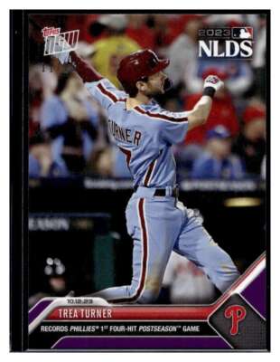 2023 Topps Now #1000 Trea Turner Purple Parallel Card #d /25