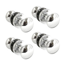Image of Polished Chrome Victorian Round Door Knob Set  - Victorian Style