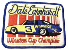 Vintage Style Nascar Racing Sew Iron Patch Dale Earnhardt Sr. Wrangler Cup Champ
