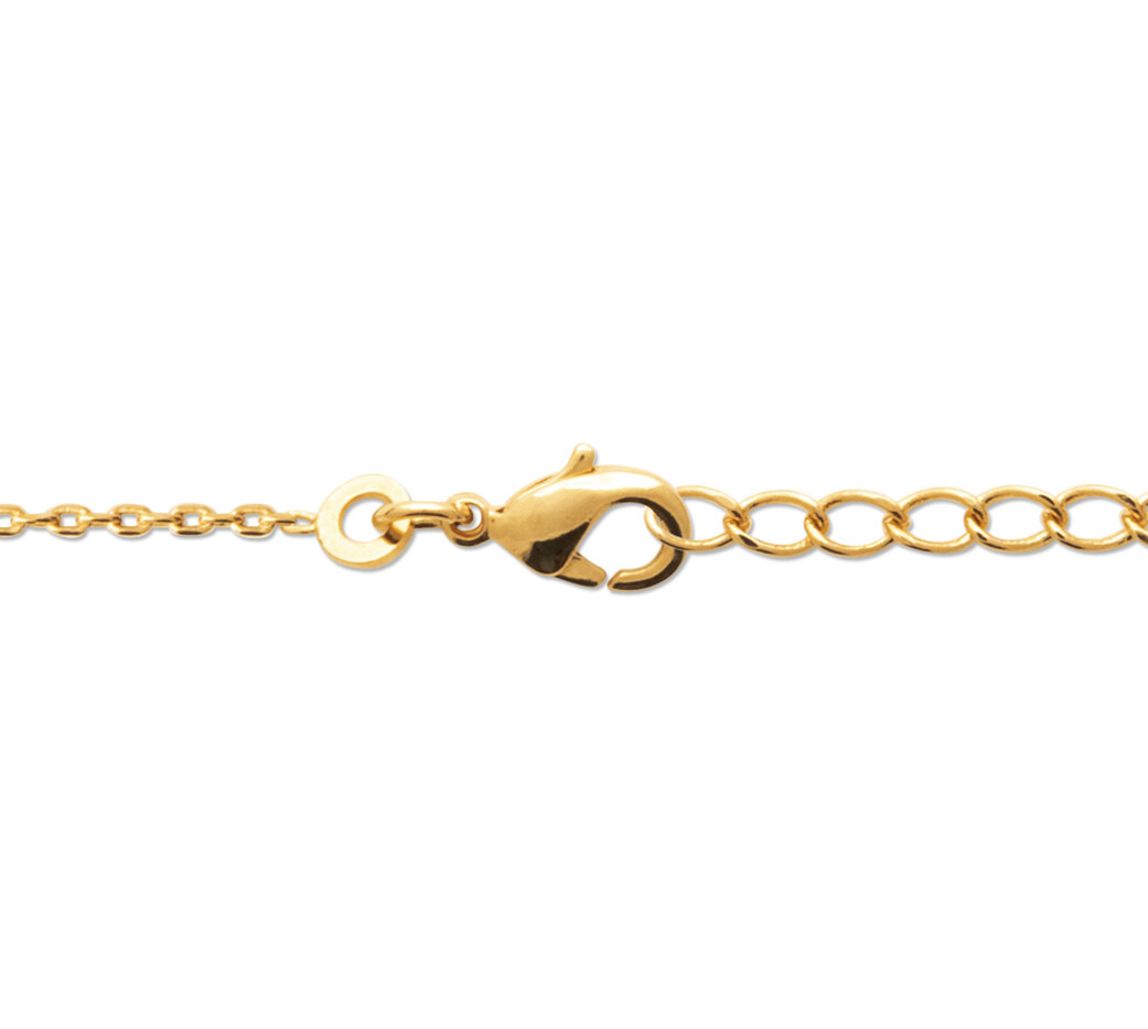 Collier Plaqué Or 18 Carats - Chaîne Avec Pampilles Et Cœur Ajouré, Marque Tata Gisèle, Neuf
