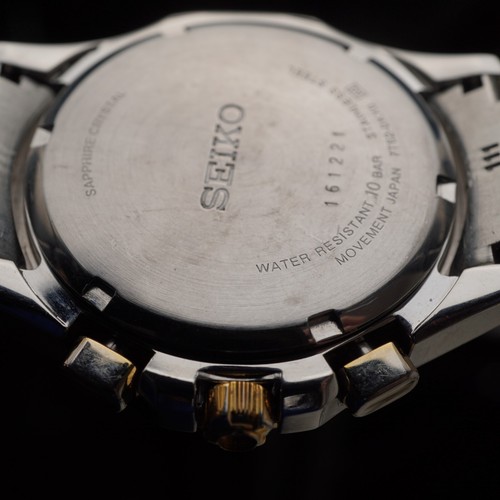 rare Seiko coutura chronograph 100M SNAE56 sapphire watch 7T62 41mm 2-tone - Picture 8 of 18