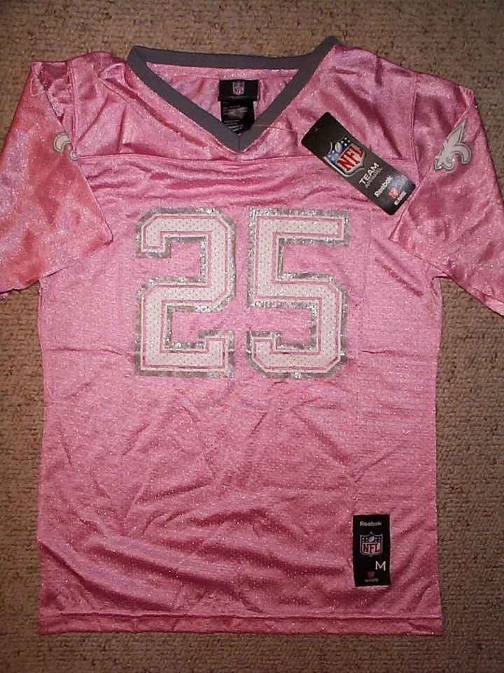 ($48) REEBOK New Orleans Saints REGGIE BUSH nfl Jersey Youth *GIRLS* (m-medium) - Image 2 of 3