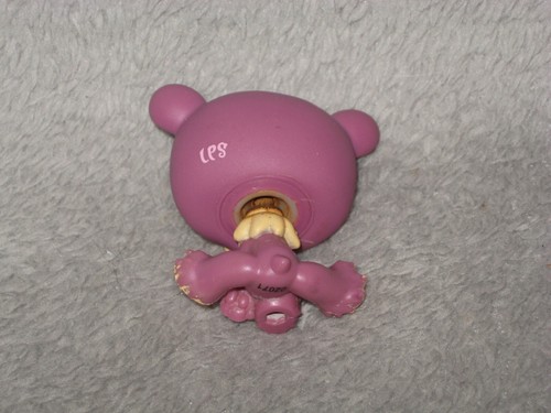 Hasbro Littlest Pet Shop LPS #1602 Purple and Cream Polar Bear 250423A3 - Picture 7 of 7