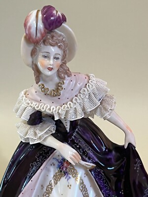 San Marco Italian Porcelain Figurines of Victorian Man & Lady