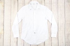 CALVIN KLEIN CK WHITE MEDIUM 32/33 STEEL SLIM HERRINGBONE BUTTON DOWN DEFECT