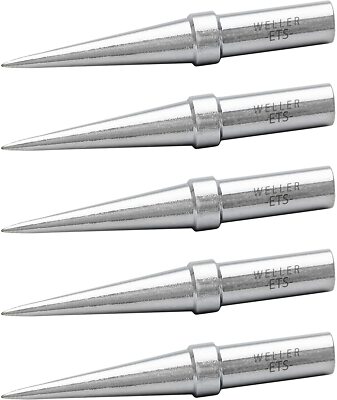 (5-PACK) Genuine Weller ETS CONICAL EXTRA LONG SOLDERING TIPS WES51 / WE1010NA 