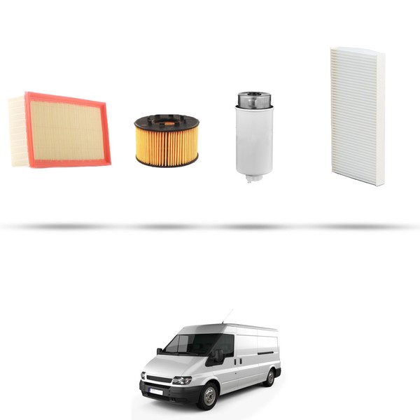 Hoffcar Wartungsset - 4 Filter FüR Ford Transit 2000 2.4 Turbodiesel 55KW-image