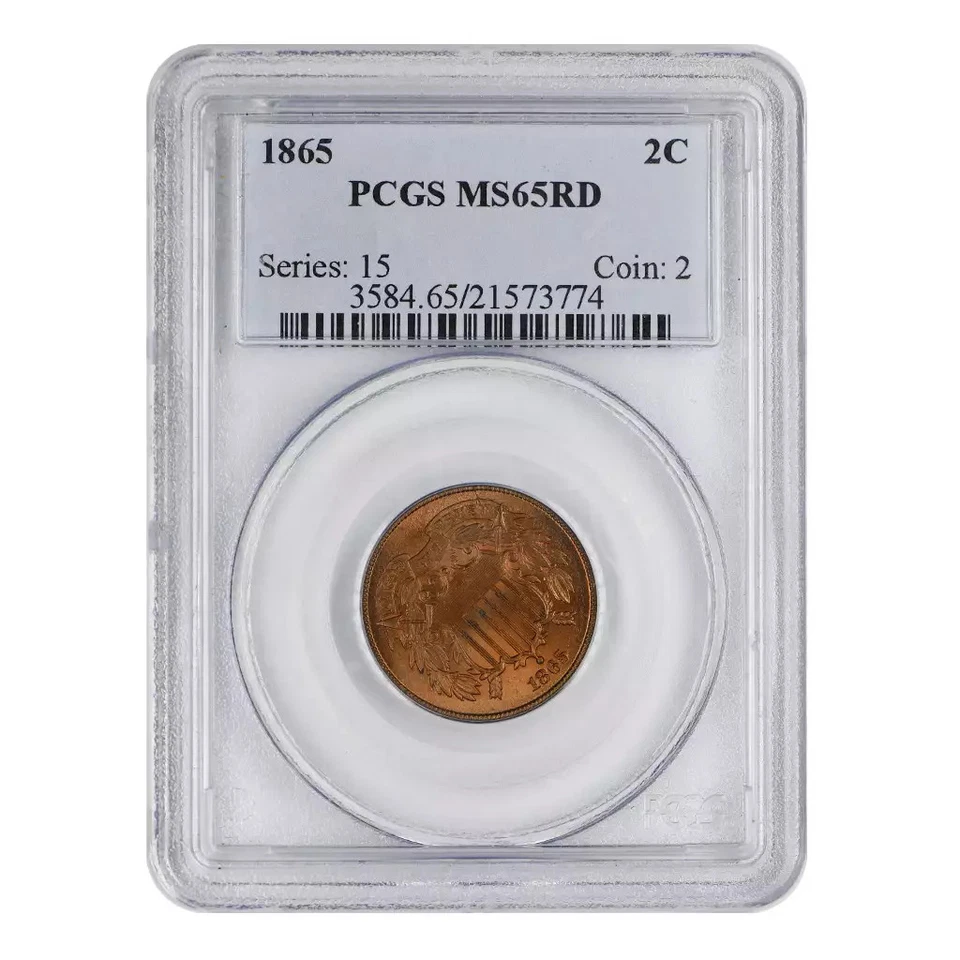 1865 Two Cent Piece PCGS MS-65 RD - Image 3 of 4