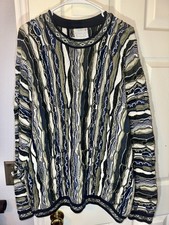 Vintage 90s Coogi Australia 100 Cotton XL 3D Knit Neutral Earth Excellent Rare