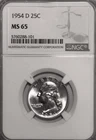 1954 D Washington Quarter - NGC MS65 - #4543D