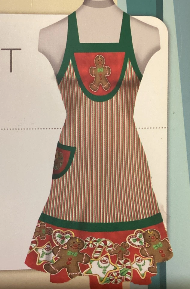 Creative Cuts APRON KIT Cut & Sew Christmas Gingerbread men 1 Size Fits Most New - Image 3 of 4