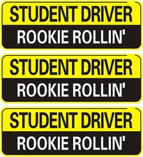 Rookie Driver Magnet 3PCS Reflective Student Driver Car Bumper Decal Sticker