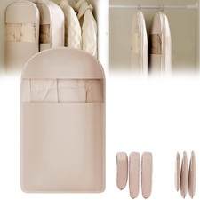 Space Saving Hanging Garment Bag with Self Compression Zipper Space-Saving Du...