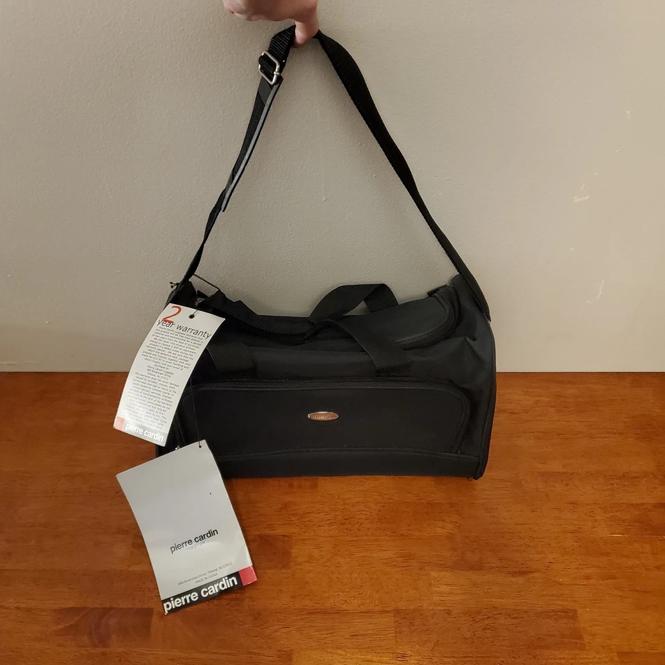 Pierre Cardin Travel Bag Randa Luxury Luggage Black Crossbody Strap RARE - Image 2 of 4