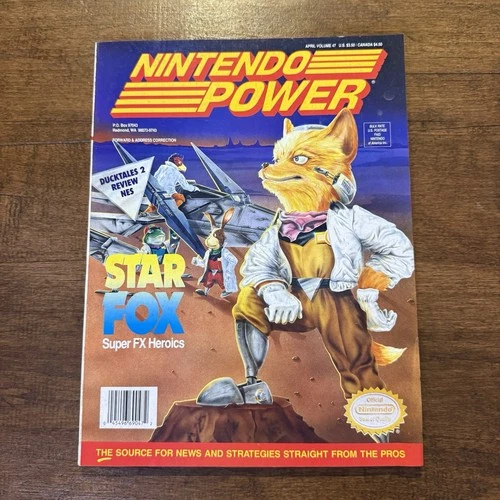 Vintage 1993 NINTENDO POWER STAR FOX MAGAZINE 47 W/ BATTLETOADS POSTER Complete