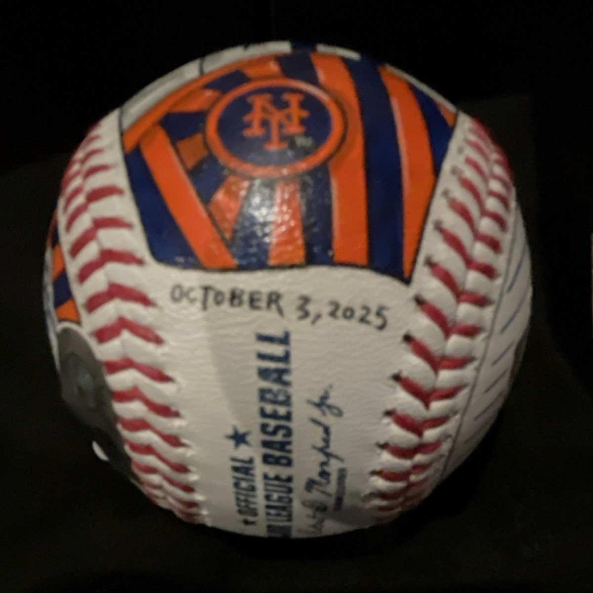 Juan Soto Autographed Hand Painted MLB Baseball New York Mets
