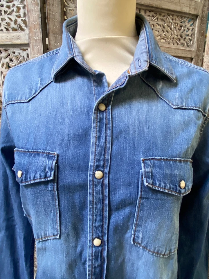 Chemise jean S coton denim bleu SELECTED homme - Photo 2/4