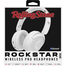 Mizco Rolling Stone Rockstar Pro Headphone Wireless Over-Ear Dynamic Bass White