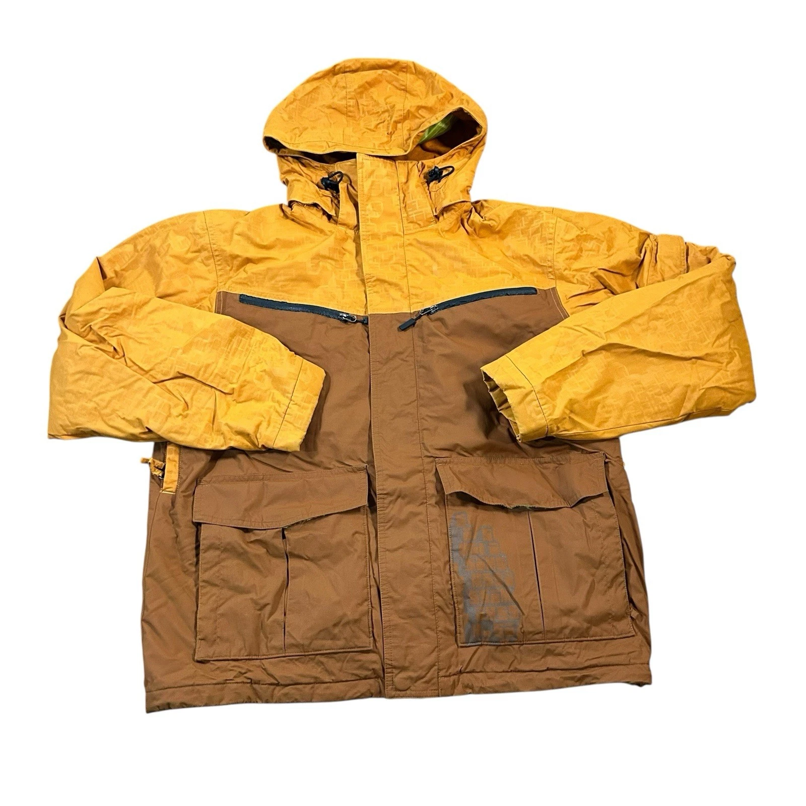 Simms Men's Jacket Coat Size Large Orange Hooded Jacket Coat Zippered