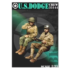 WWII U.S. Dodge Crew Figures 1/35 Scale Resin Set Seated Soldiers for Vehicle