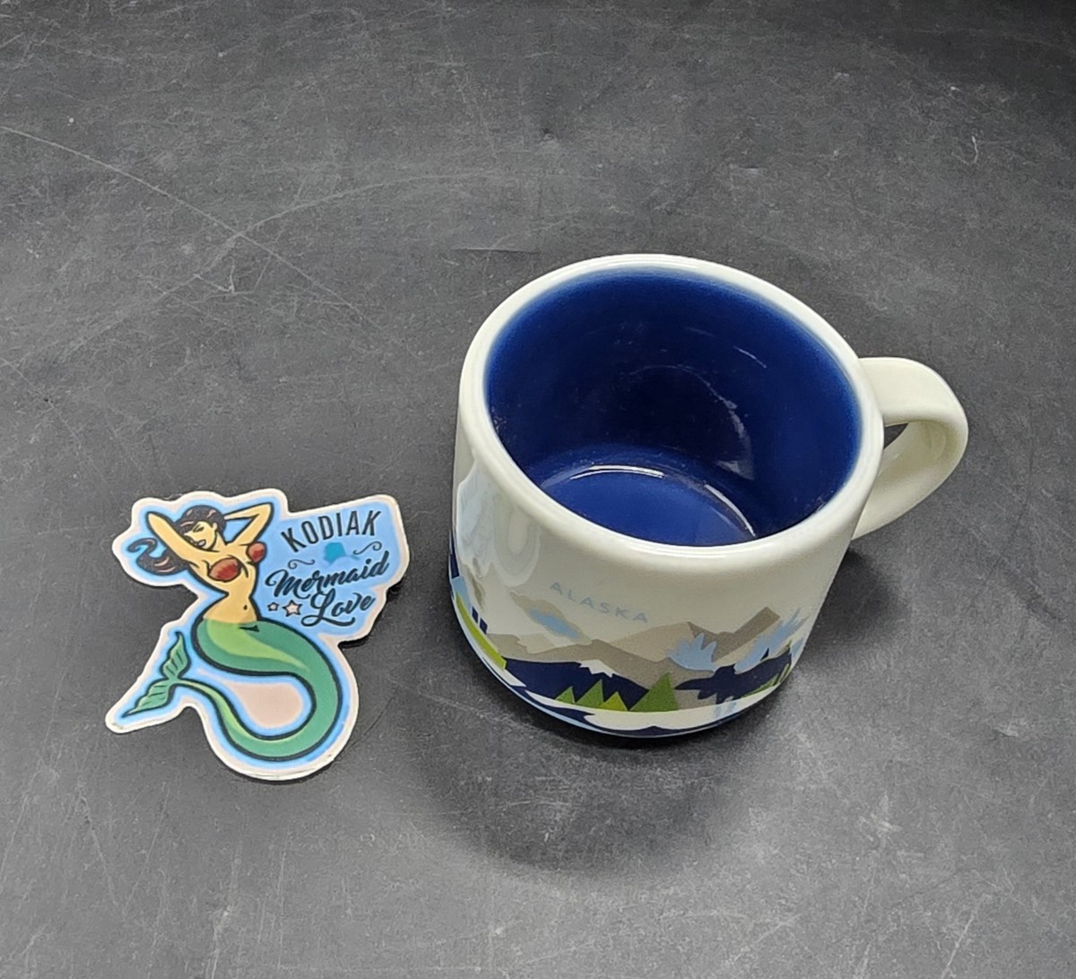 Starbucks Alaska You Are Here Ornament Mug 2oz & Sticker Rare