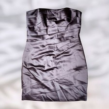 David  s Bridal Strapless Satin Pleated Dress - Size 12