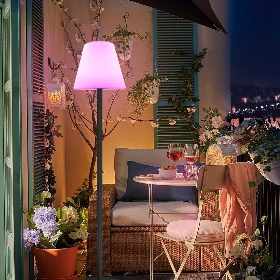 Lámpara de Pie Solar para Al Aire Libre y Interior Con Sensor De Luz RGB - IP65 - Imagen 3 de 4