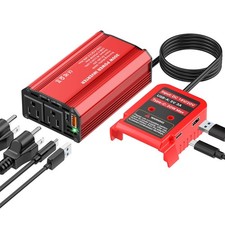 300W Power Inverter Compatible with Milwaukee 18V Battery
