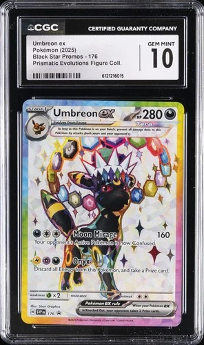 2025 POKEMON PRISMATIC EVOLUTIONS FIGURE COLLECTION #176 UMBREON CGC 10 GEM MINT