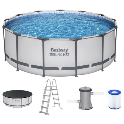Bestway 5618W Frame Pool Steel Pro MAX Swimmingpool rund Ø396x122cm Komplett-Set