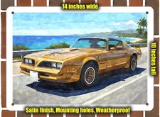 Metal Sign - 1978 Pontiac Firebird Trans Am Gold SE 4 Watercolor - 10x14