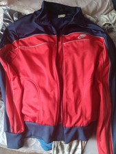Vintage Nike Jacket Youth Extra Large Red Blue Full Zip Track Retro Swoosh 80s