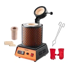 Electric Melting Furnace 5KG Digital 2102F Smelter w/ Ceramic Crucible for Gold