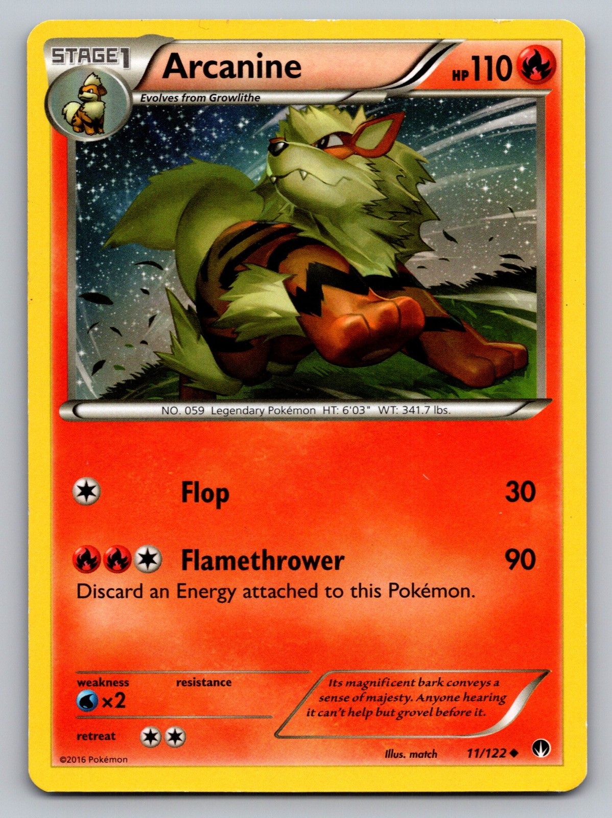 Arcanine Normal Uncommon XY - BREAKpoint 11/122 LP