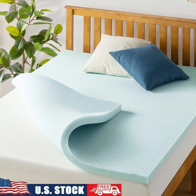 Cooling Gel Memory Foam Topper 1.5 Inch Ventilated Mattress Sleep Upgrade New