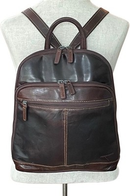 Jack Georges Voyager Buffalo Dark Brown Leather Small Backpack USA Unisex $240