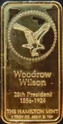 1975 Woodrow Wilson Hamilton Mint President EGP Toned-0.999 Silver 1 Oz Art Bar