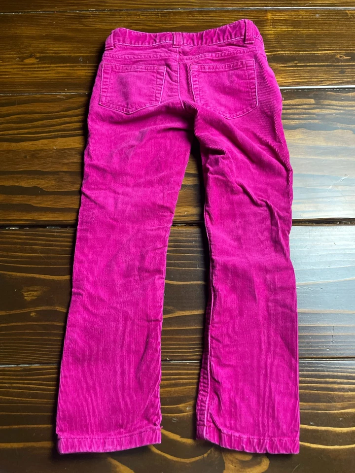 Pantalones Lands' End, para niña talla 5, rosa, pana, pierna recta, cintura ajustable Foto 2 de 4