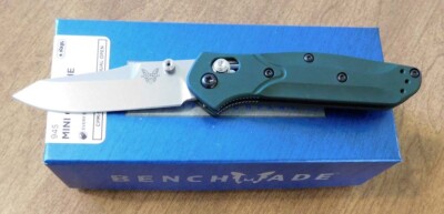 BENCHMADE 945 Green Aluminum Handle Mini Osborne Plain S30V Blade Knife/Knives
