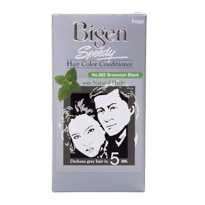 Bigen Speedy Hair Color with Natural Herbs 882 Brownish Black for Unisex 80gm FS
