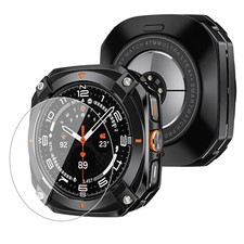 3 in 1 Metal Case for Samsung Galaxy Watch Ultra 47mm Screen Protector Back PC